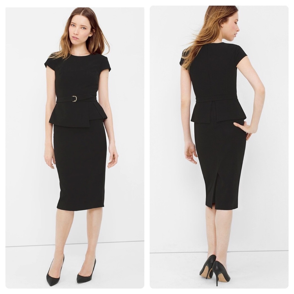 White House Black Market Black Peplum Dress
